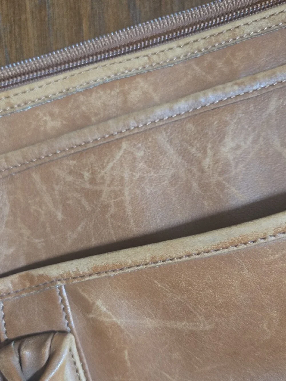 Coach Mens Tan Leather Briefcase Messenger Bag with Shoulder Strap